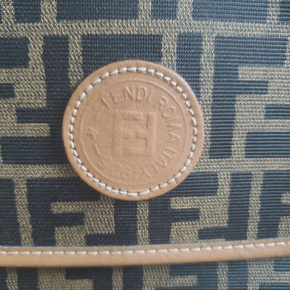 Vintage Fendi Zucca Crossbody Bag Brown FF Monogram Canvas Messenger Italy - Picture 6 of 15